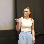 University of Iowa undergraduate and UI John Pappajohn Entrepreneurial Center (Iowa JPEC) Undergraduate Startup Incubator Spring Final Pitch Competition Lily Hintz.
