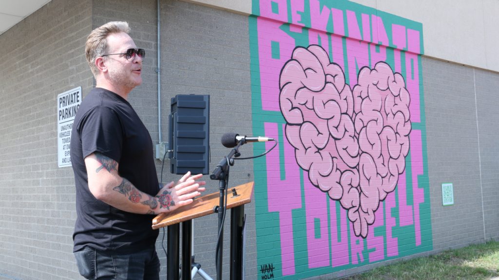 Mental health mural Van Holmgren Cedar Rapids