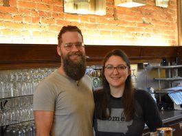 Ed and Isabella Santoro stand behind the bar of Northside Diner in Washington.