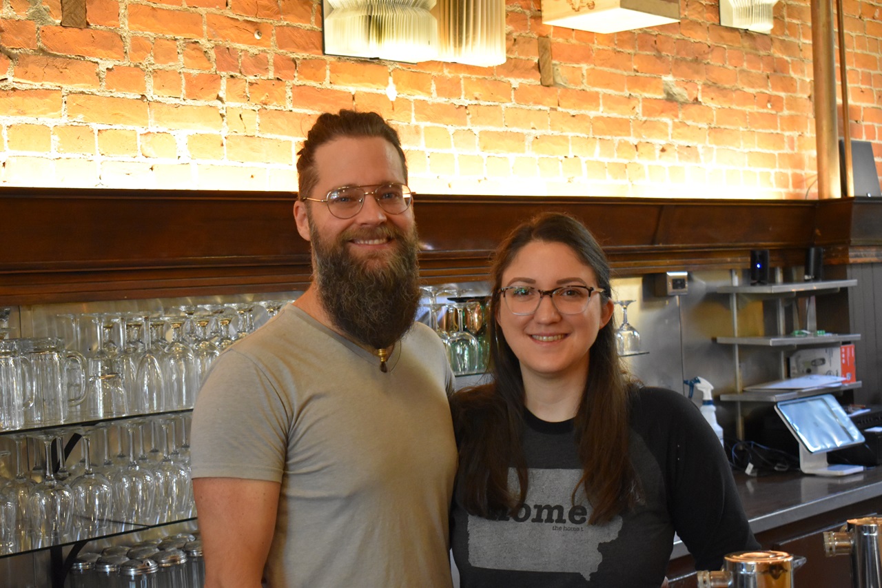 Ed and Isabella Santoro stand behind the bar of Northside Diner in Washington.