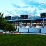 A family of deer is shown next to Google's Council Bluffs data center. CREDIT GOOGLE