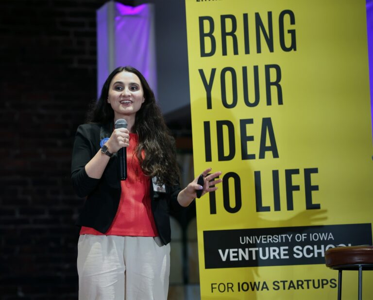 Venture School first-place winner Laney Kraus-Taddeo, founder of Act Write Here.