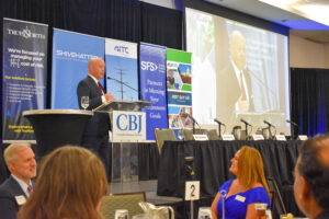 John Lohman, Corridor Business Journal CEO, speaks at the Future of the Corridor event, July 26, 2024. CREDIT ALEXANDRA OLSEN