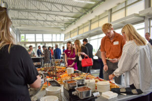 Event attendees enjoy a reception following the CBJ's Future of the Corridor event at The Hotel at Kirkwood Center, Cedar Rapids. CREDIT ALEXANDRA OLSEN