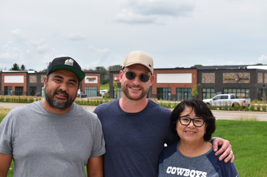 Estela's Fresh Mex co-owners Jerry Vasquez, Tyler Tiecke and Elsa de la Paz.
