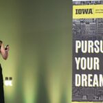 Lily Hintz, of Hintz Biomedical, gives her pitch at the Startup Incubator Summer Track Launch Day in the Black Box Theatre in the Iowa Memorial Union on July 26, 2024, in Iowa City, Iowa.