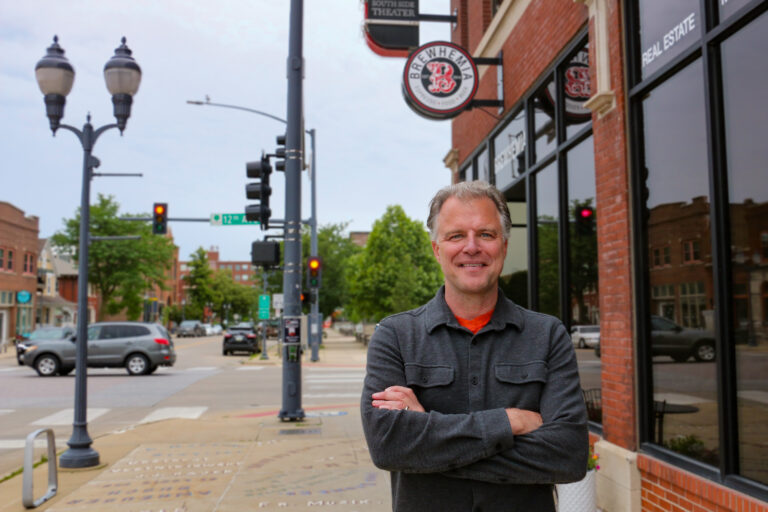 Steve Shriver stands outside of Brewhemia, located at 1202 Third St. in southeast Cedar Rapids. LocoCR