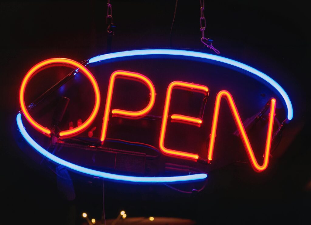 Open sign