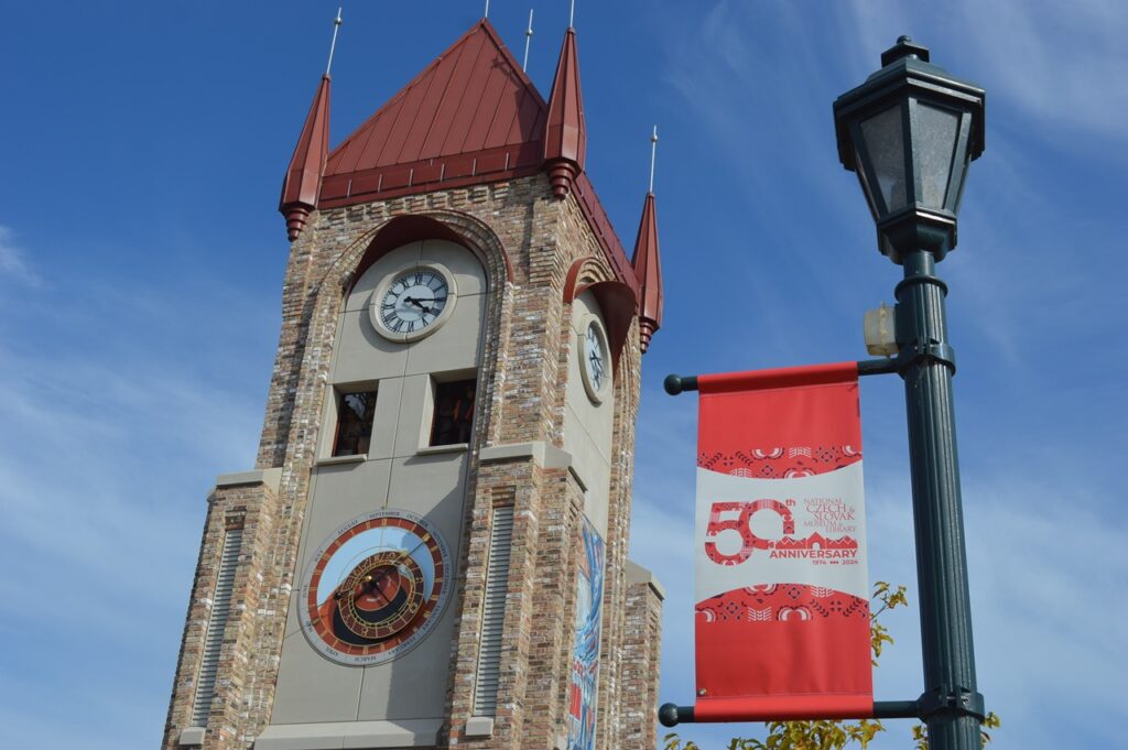The Prague-style astronomical clock, or orloj, was unveiled Sept. 27 outside of the National Czech & Slovak Museum & Library, 1400 Inspiration Place in S.W. Cedar Rapids, at the entrance to Czech Village.