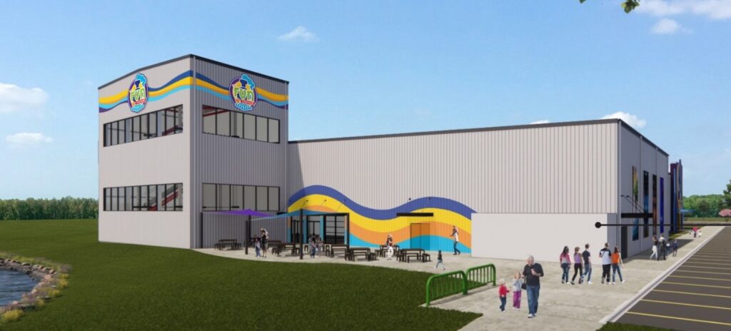 A rendering of the new Fun Station at 8810 Brighton Way Cedar Rapids.