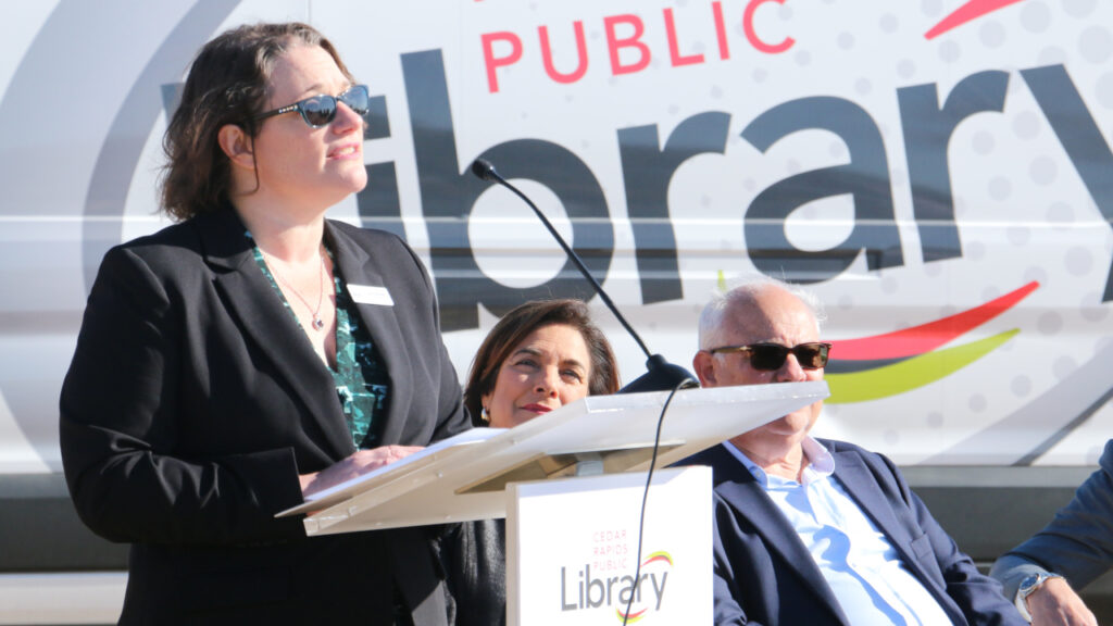 Dara Schmidt Cedar Rapids westside library groundbreaking