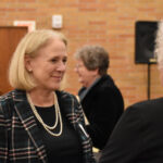 University of Iowa Vice President for Medical Affairs Denise Jamieson at a celebration Jan. 24 at Zion Lutheran Church. The event honored the legacy of Mercy Iowa City, which the University purchased after the hospital declared bankruptcy.