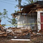 A house destroyed by the derecho is pictured Sept. 14, 2020 on 27th Street NE in Cedar Rapids.