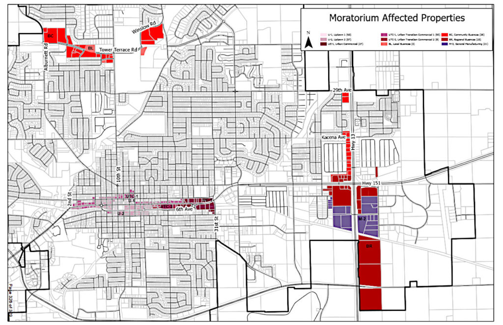 Marion development moratorium map