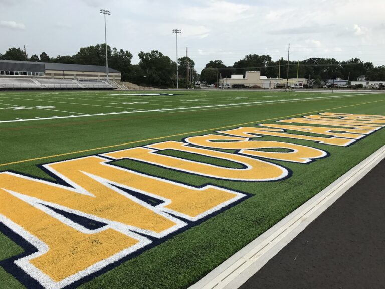 The sideline at Mount Mercy University's Robert W. Plaster Athletic Complex.