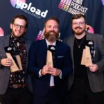 Sean Prior (left), Mike Schulte (center) and A.J. Vens (right) won several awards at the 2024 Iowa Podcast Awards. CREDIT UPLOAD MEDIA GROUP