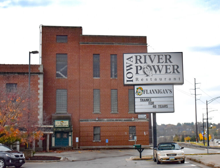 The Iowa River Power building, 501 First Ave. in Coralville, pictured Oct. 30. The building was bough last month by Old Gold, LLC, a company with an Illinois address. CREDIT ANNIE SMITH BARKALOW