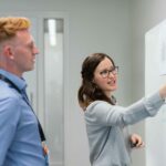 Teaching from a whiteboard