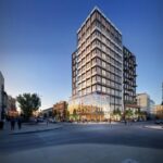 A rendering of 21 S. Linn St. by Salida Partners and Iceberg Development, which merged projects.