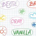Set of ad slang words