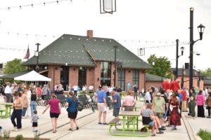 Marion's Central Plaza was packed Wednesday, as community members and leaders celebrated its completion. The Plaza takes up a portion of City Park's eastern area, along with a vacated portion of 11th Street. 