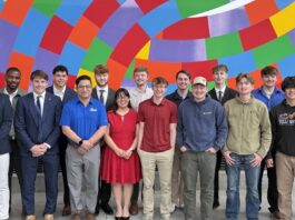 Participants of the 2025 John Pappajohn Student Entrepreneurial Venture Competition at the University of Iowa Pappajohn Education and Events Center in Des Moines April 25.
