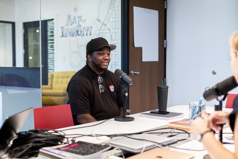 Keyon Shelby, Operations Manager of the Downtown Iowa City Ambassador Program