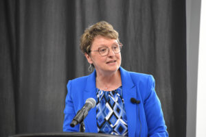 St. Ambrose President Amy Novak.