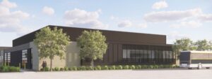 A rendering of the expansion and renovation of the Cambus Maintenance Facility.