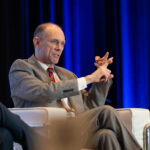Chicago Fed President and CEO Austan Goolsbee makes a point at the Monday, June 2 QCBJ Mid-Year Economic Review at Rhythm City Casino Resort. CREDIT TODD WELVAERT