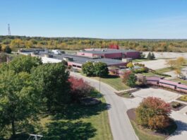 Aerial view of the former Pearson campus at 2510 N. Dodge St. in Iowa City.