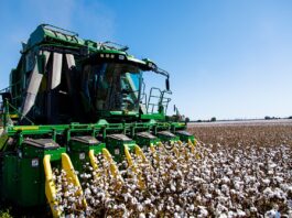 The John Deere CP770 cotton picker.