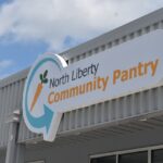 The sign for North Liberty Community Pantry's new facility, located at 350 W. Penn St.