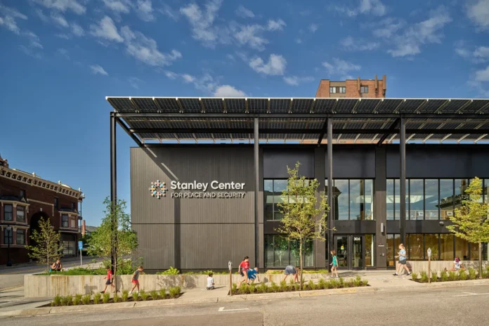 Stanley Center Stanley Center for Peace and Security headquarters building in Muscatine, designed by neumann monson