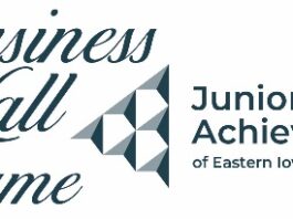 Junior Achievement of Eastern Iowa Business Hall of Fame award text