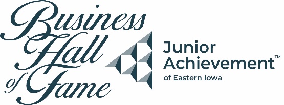 image001 (7) Junior Achievement of Eastern Iowa Business Hall of Fame award text