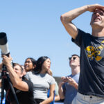 People watch the TRACERS launch from the Harris Grade Road in Lompoc, California and then celebrate the launch and follow developments on the livestream.