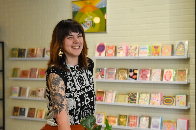 State of Mind owner Carissa Starleaf in her store July 7. CREDIT ANNIE SMITH BARKALOW