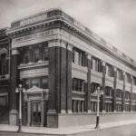 A historical photo of F&M Bank's first location in Manchester.