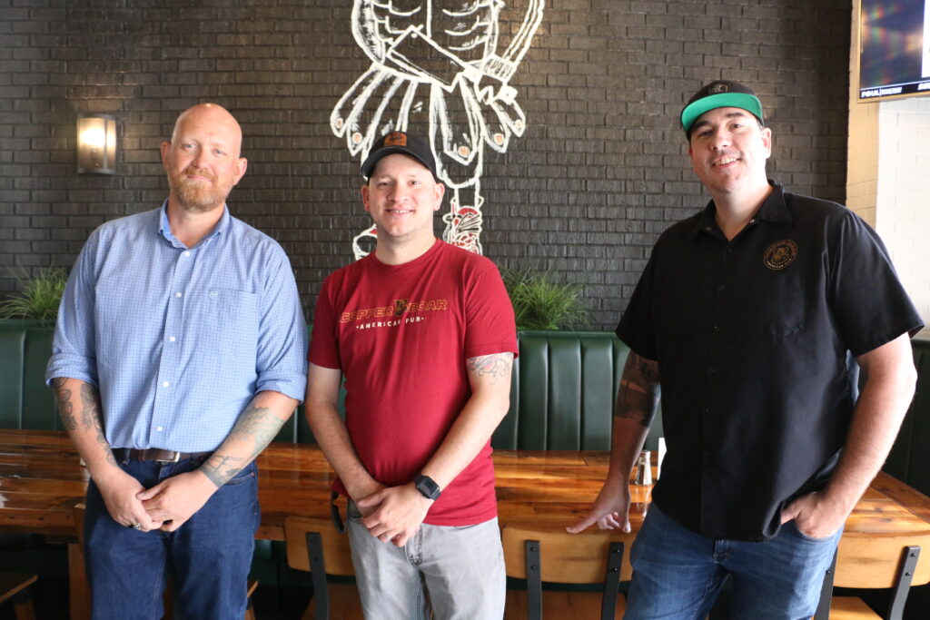 Ty Medema, Shane Durian and Zeph Leaton are the co-owners of Copper Boar American Pub in North Liberty, the CBJ’s Fastest-Growing Company in the Corridor for 2025. CREDIT RICHARD PRATT