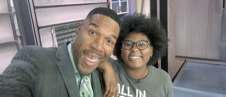 Good Morning America host Michael Strahan and Dasia Taylor.
