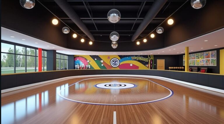 A rendering of one of the skating rinks at Glide & Go Skate City.
