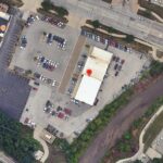 An aerial view of 404 Second St. in Coralville, a 3.2 acre lot and the future site of a Corda Credit Union.