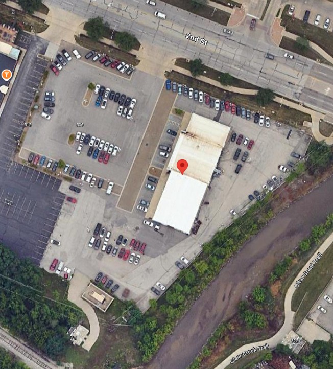 An aerial view of 404 Second St. in Coralville, a 3.2 acre lot and the future site of a Corda Credit Union.