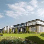 Rendering of the 187-unit affordable housing complex proposed for 611 Greenwood Dr. in Iowa City, the site of the former Roosevelt Elementary School.