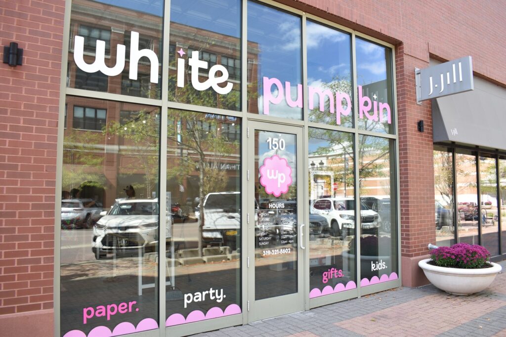 Gift shop White Pumpkin's new storefront in Coralville at the Iowa River Landing, 920 E. Second Ave. Suite 150.