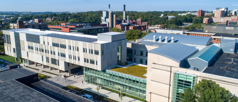 Drone images of the UI College of Engineering's campus. FAA Licensed Pilot, Registered Flight Plan. CREDIT UI
