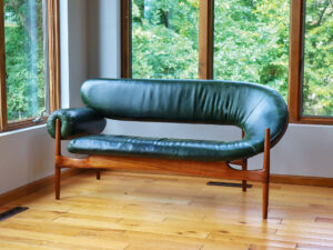 The Listeners Loveseat took silver in the 2024 International Design Awards. CREDIT DREW HART