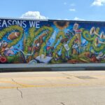 The MedQuarter District's new mural titled "Seasons We Enjoy" by Cedar Rapids artist John Paul Schafer.