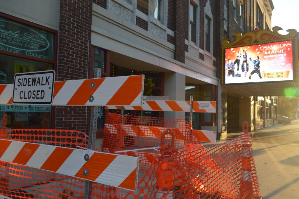 The sidewalk to the Paramount's 3rd Avenue entrance is currently closed, as repairs are planned for the building. CREDIT CINDY HADISH